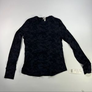 Crz Yoga Womens Large Yoga Shirt Long Sleeve Pockets Thumb Holes Activewear New